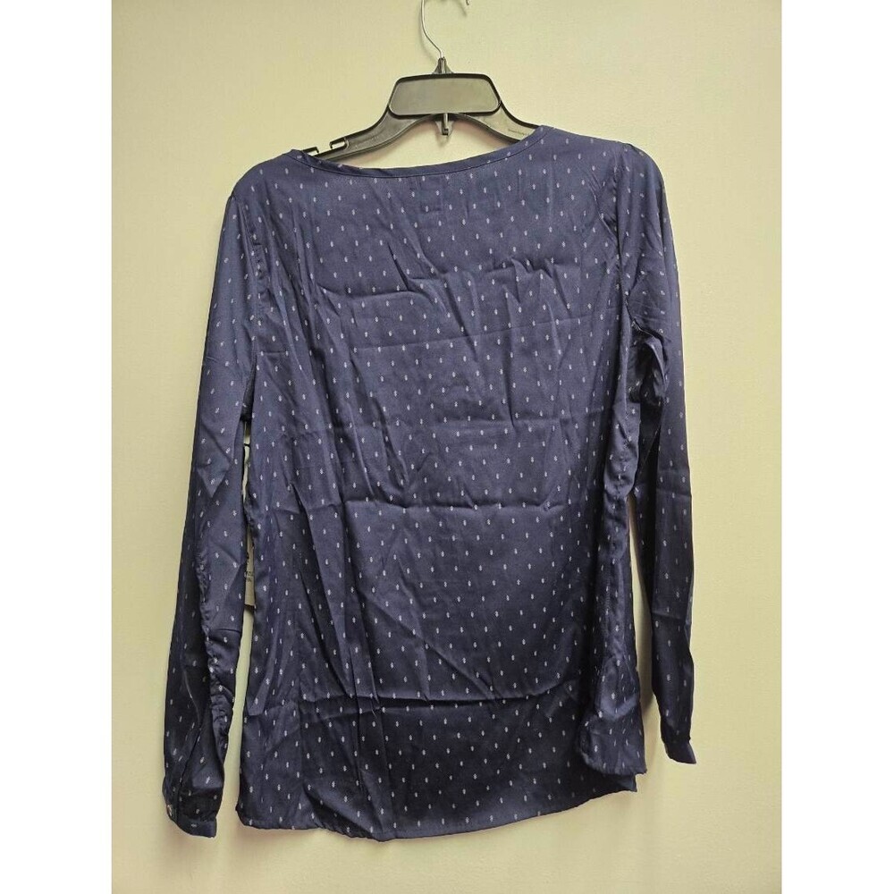 U.S. Polo Assn. Women’s Navy Geometric Blouse M Medium NWT Long Sleeve Woven - Picture 6 of 9